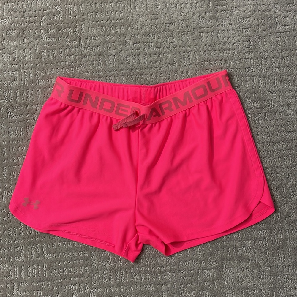 Hot pink under armour shorts